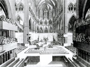 Coronation of James II at the Collegiate Church of St. Peter, Westminster by Samuel Moore